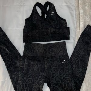 Black Leopard Print GymShark Set